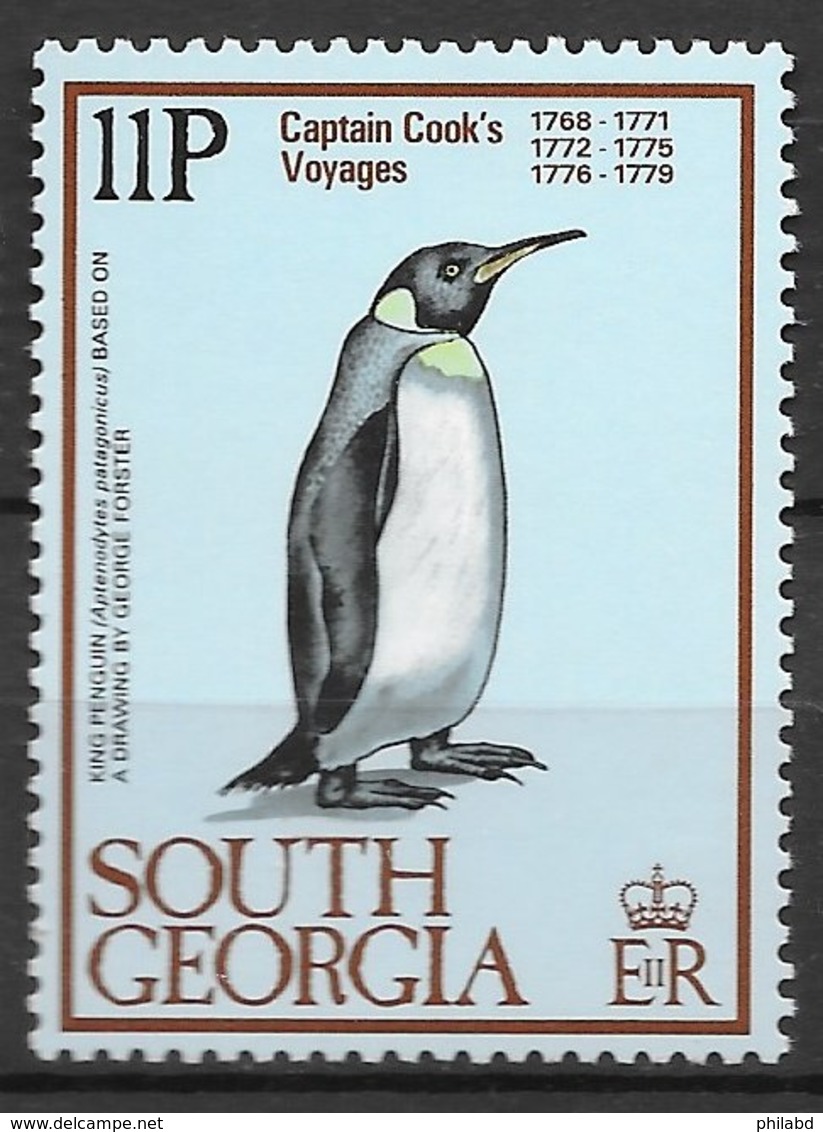 Oiseau Manchot Royal - Géorgie Du Sud N°75 11p 1979 ** - Pingouins & Manchots