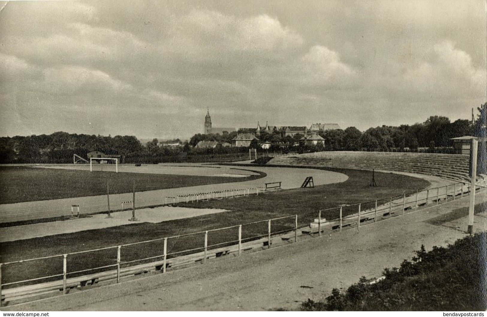 Germany, PASEWALK, Stadion Walter Siebert (1950s) Stadium RPPC Postcard - Soccer