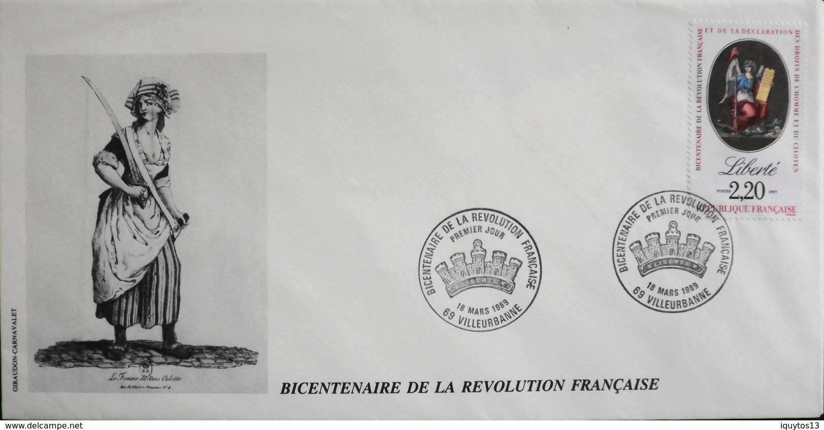 FR. 1989 - Bicentenaire De La Révolution Française - Villeurbane Le 18.3.1989 - En TBE - Révolution Française