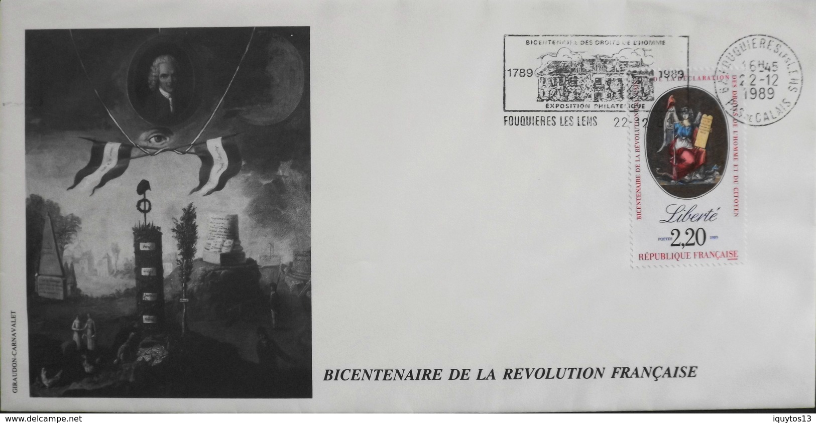 FR. 1989 - Bicentenaire De La Révolution Française - Fouquiéres-les-Lens Le 22.12.1989 - En TBE - Franz. Revolution