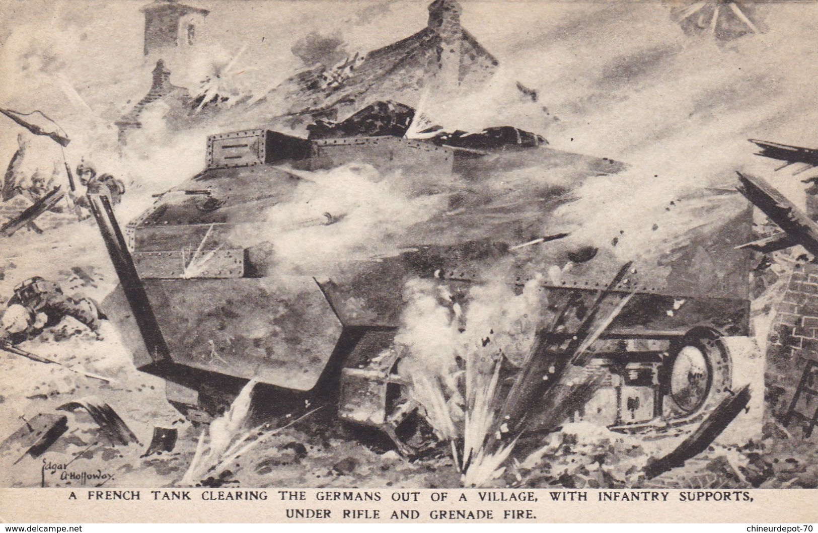 Carte Postale    A FRENCH TANK - Guerre 1914-18