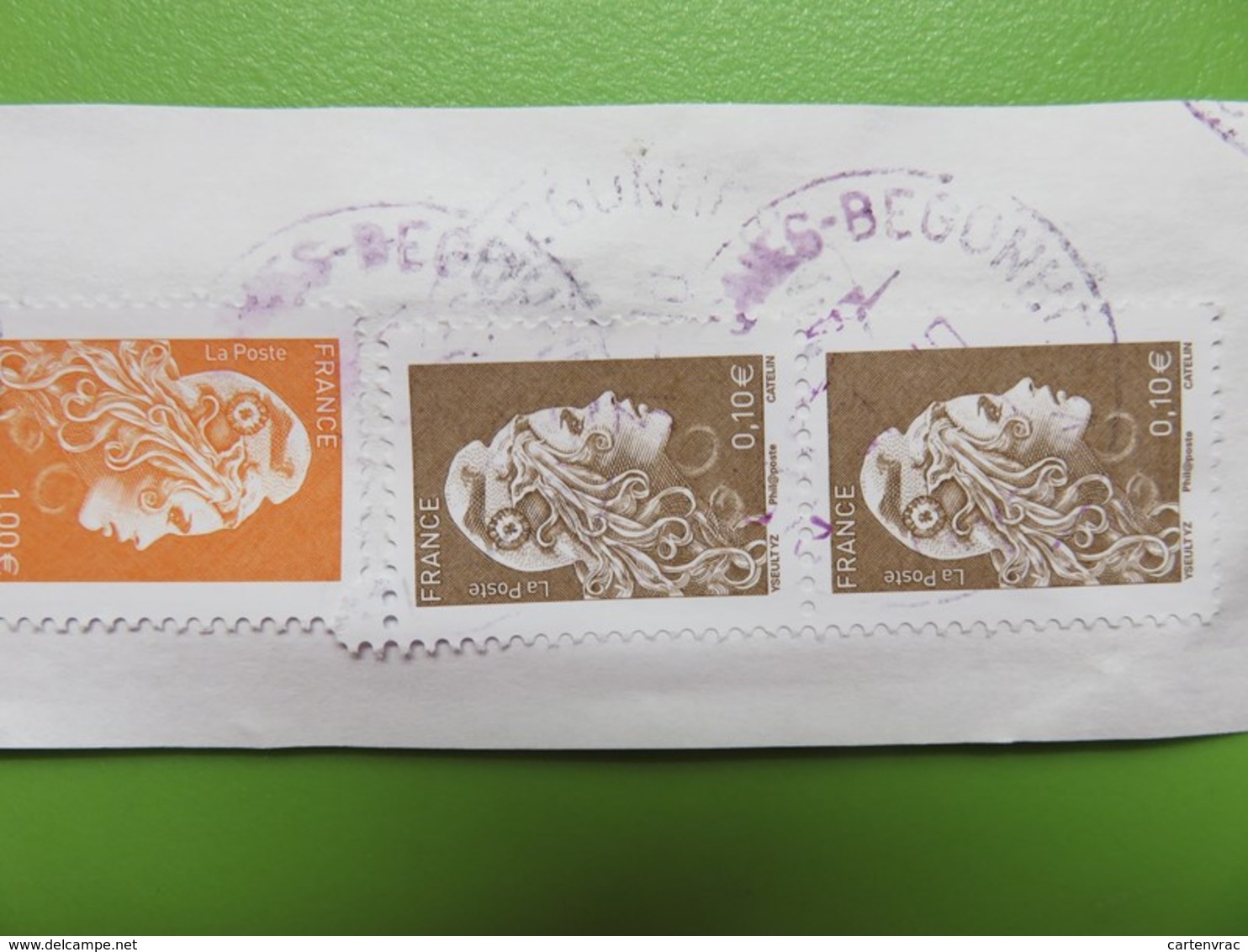 Timbre France - Marianne D'Yseult Digan - L'engagée - 2018 - Bande De 7 Timbres 1,00 € + 0,10 € - Sur Fragment - Oblitérés