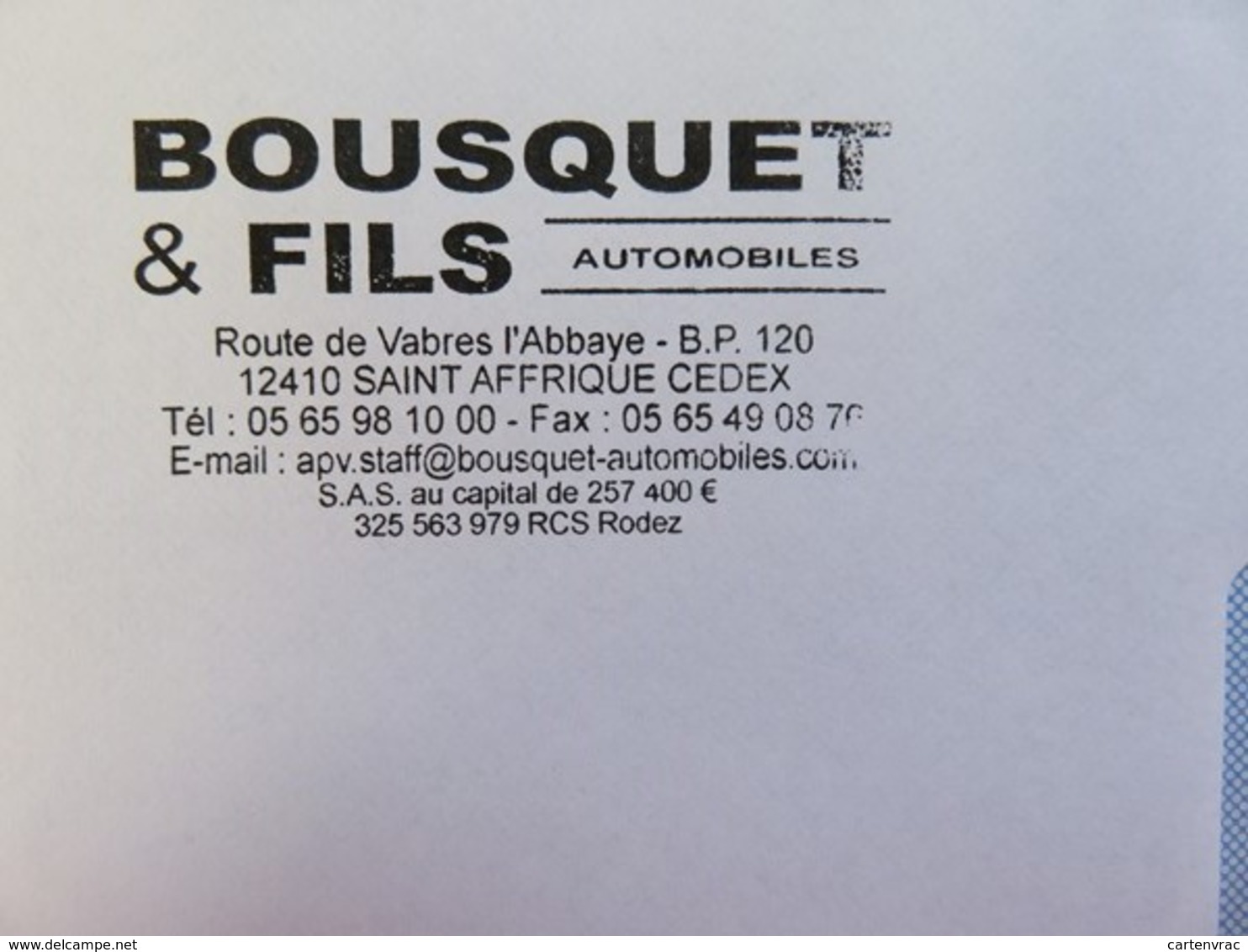 EMA - Bousquet Et Fils - Automobiles - 12410 St Affrique - BAL - Onet Le Château - 02.11.18 - Sur Enveloppe - EMA (Empreintes Machines à Affranchir)