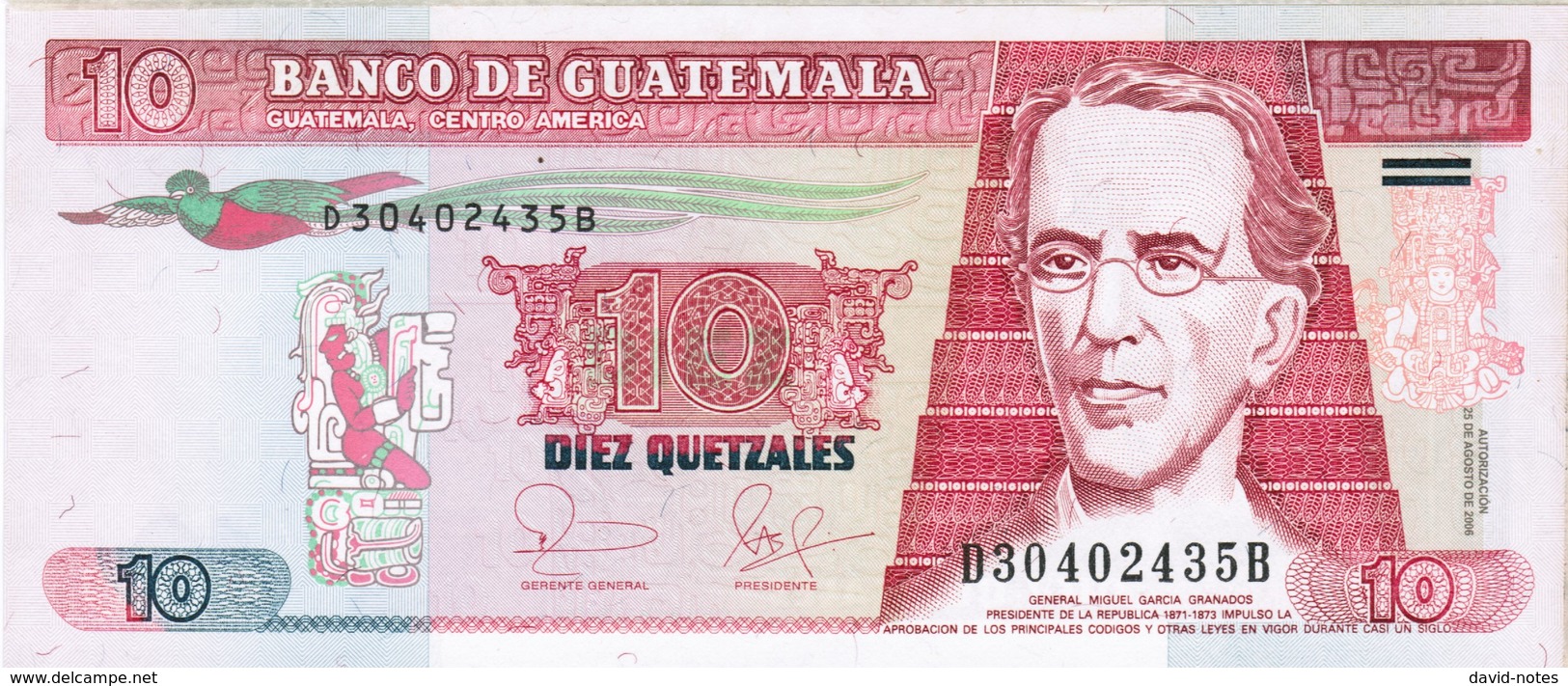 Guatemala - Pick 111a - 10 Quetzales 2006 - Unc - Guatemala