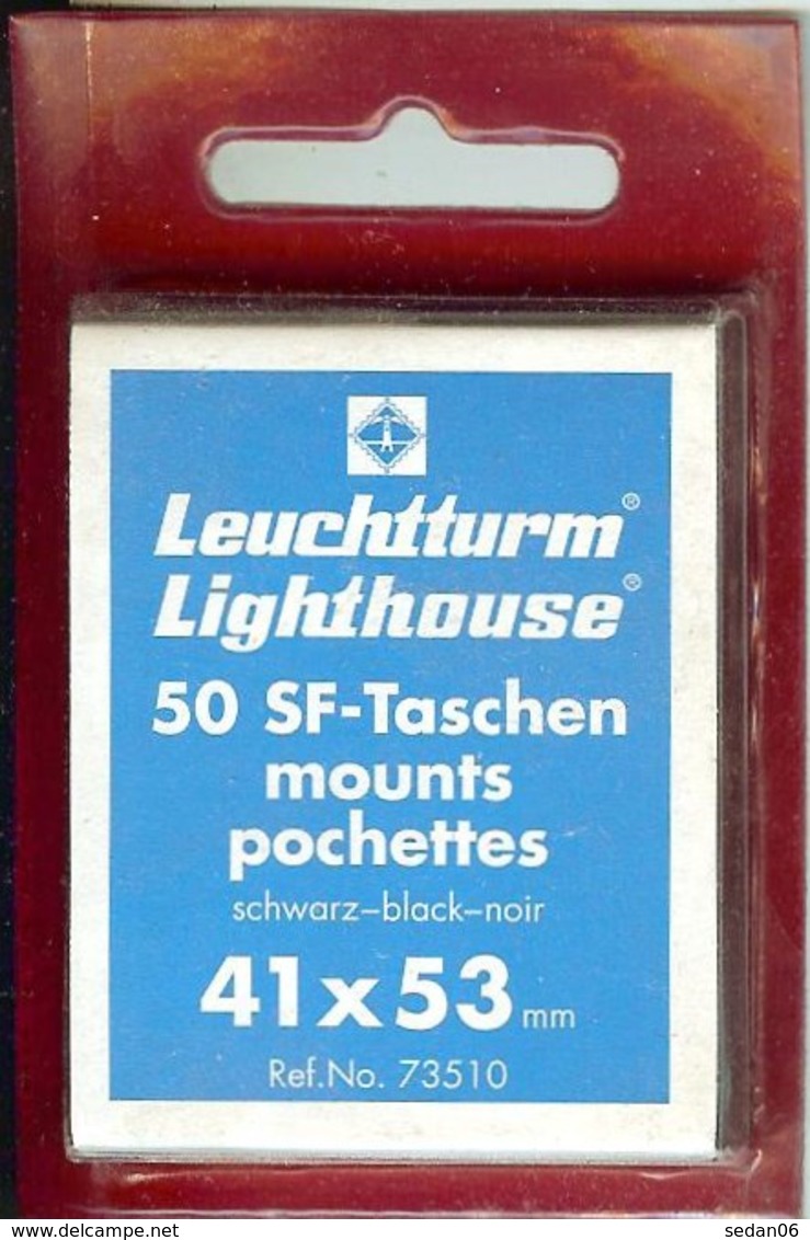 Leuchtturm - Pochettes 41x53 Fond Noir (réf. 73510) - Bandes Cristal