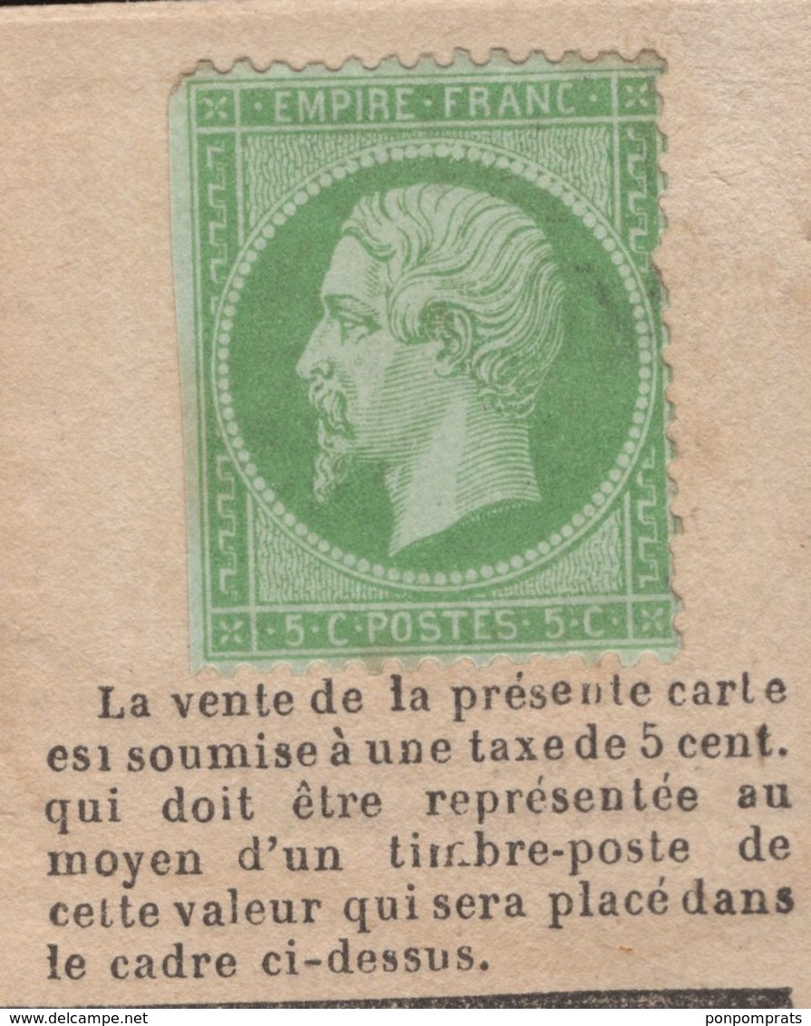 Carte De Dépêche-Réponse Neuve Avec 5c Empire Dentelé Neuve - 1849-1876: Période Classique