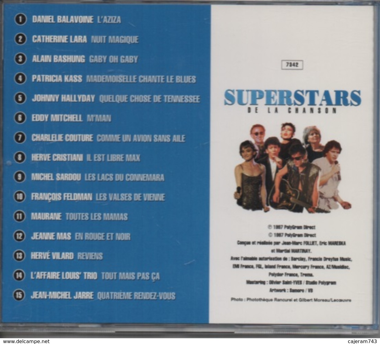 CD. SUPERSTARS N°3. Johnny HALLYDAY - Eddy MITCHELL - Michel SARDOU - Alain BASHUNG - Hervé CHRISTIANI - 15 Titres - - Autres - Musique Française