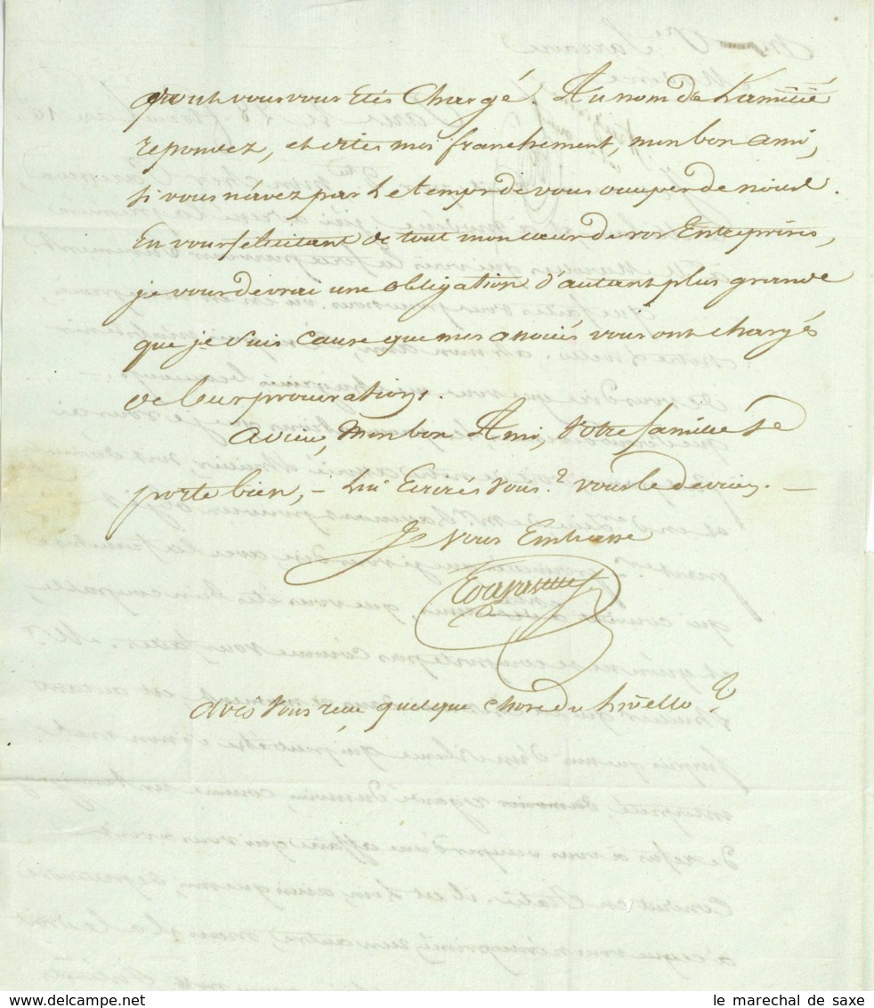 Lettre Paris à Modena Italie 1802 Sarraire Signature Non Identifiée - Manuscrits