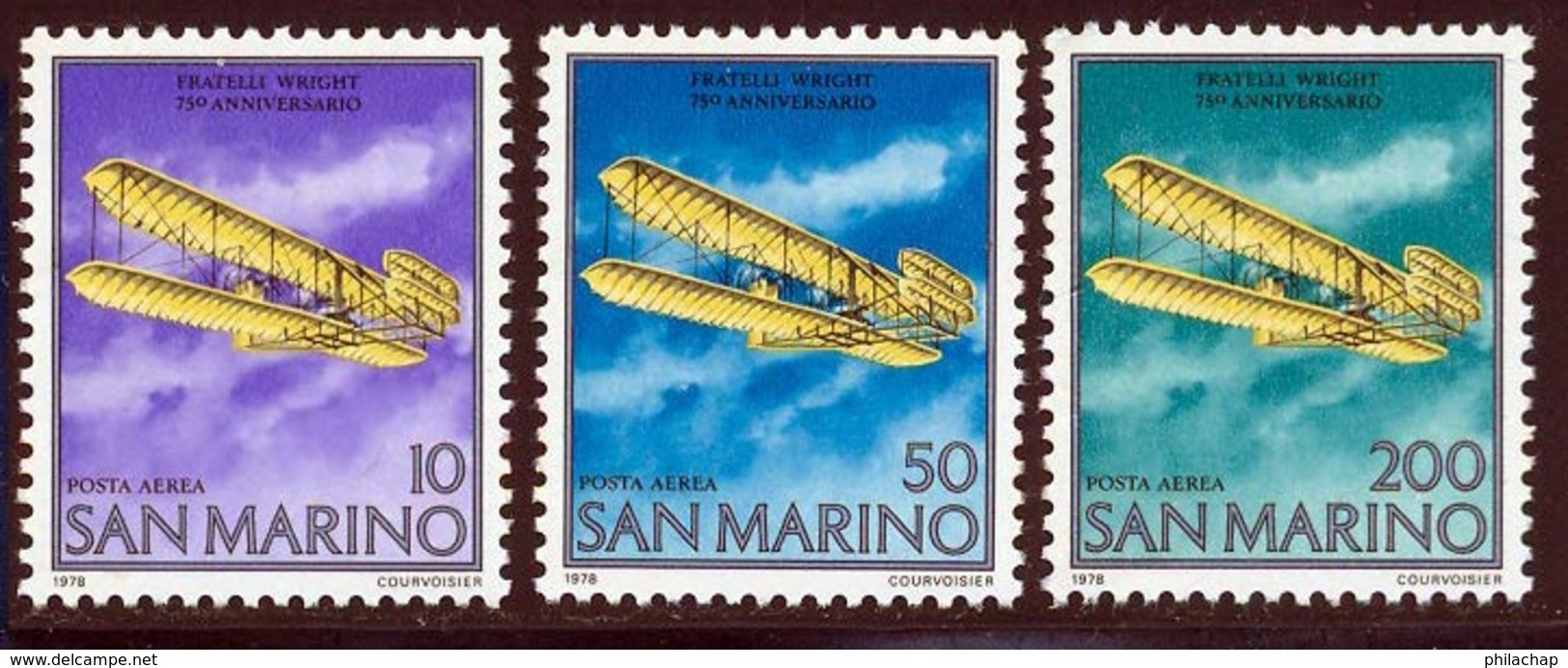 Saint-Marin PA 1978 Yvert 144 / 146 ** TB - Posta Aerea
