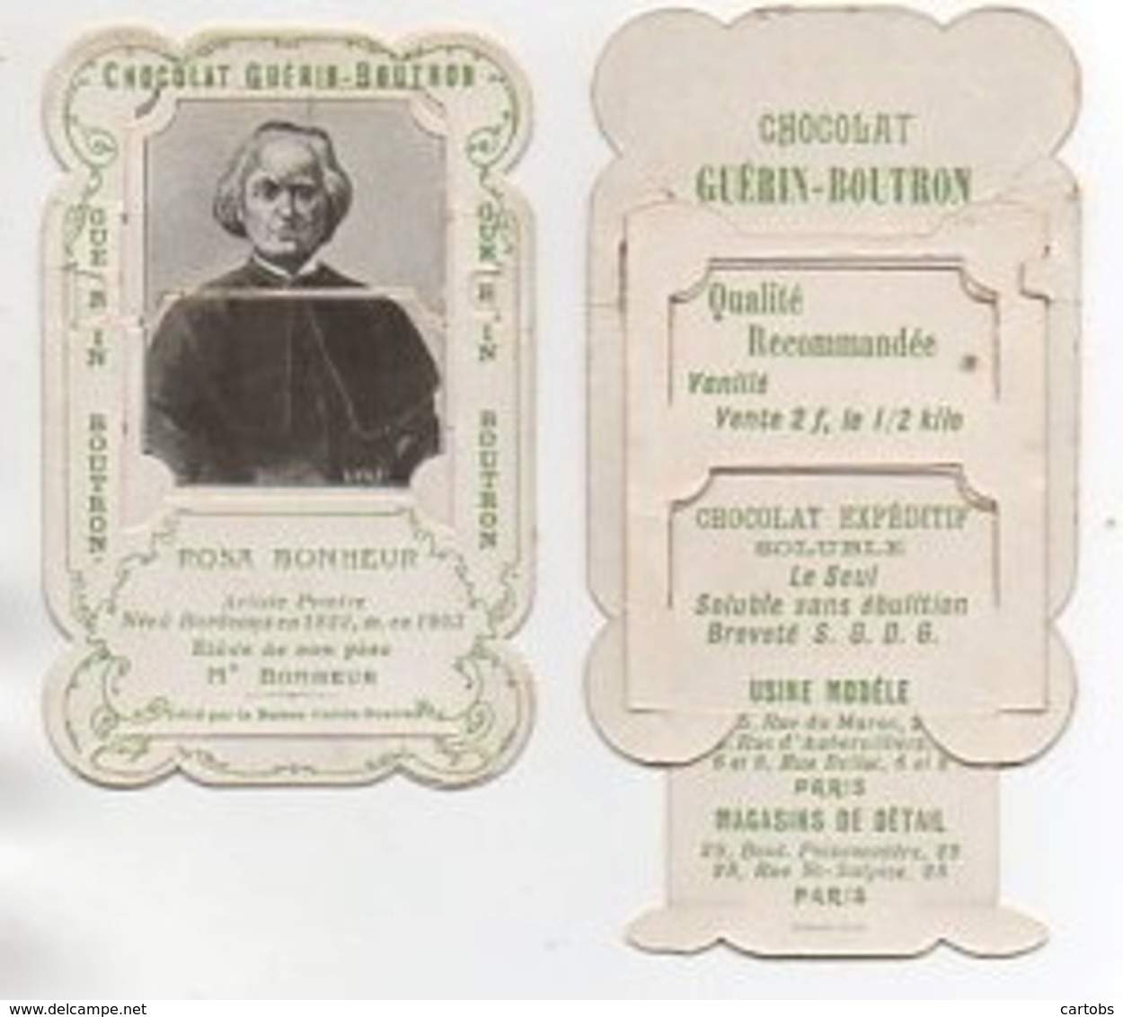 Chromo à Système Chocolat Guérin-Boutron Artistes Peintres : ROSA BONHEUR - Guérin-Boutron