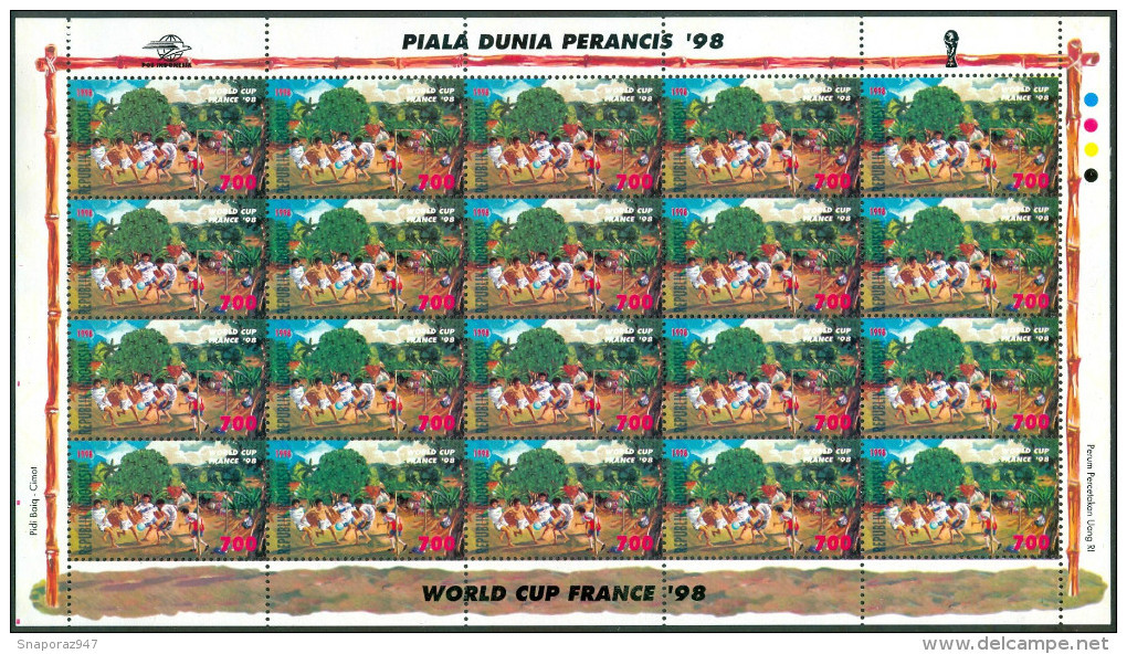 1998 Indonesia Piala Dunia Perancis World Cup France 98 Football MNH** Excellent Quality -Ros - Indonesia