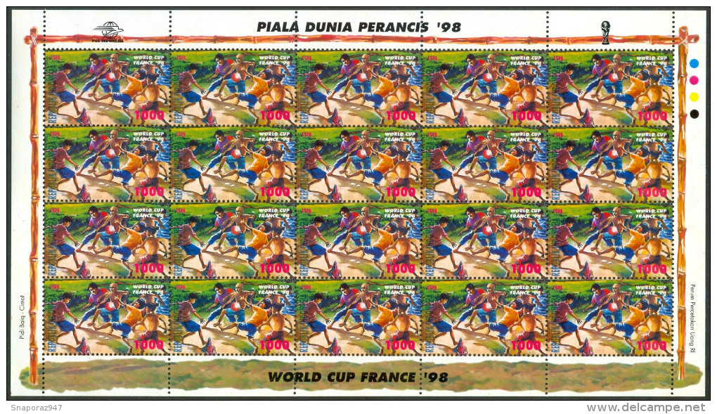 1998 Indonesia Piala Dunia Perancis World Cup France 98 Football MNH** Excellent Quality -Ros - Indonesia