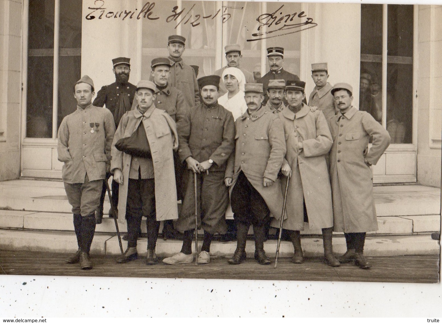 TROUVILLE CARTE PHOTO HOPITAL MILITAIRE EN 1915 - Trouville