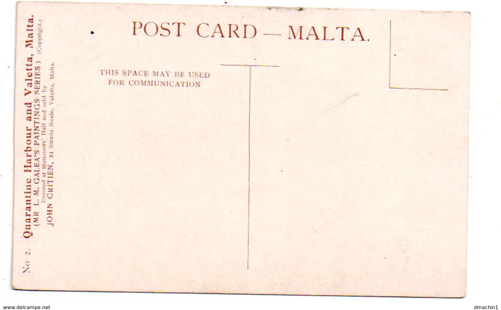 Malta - Quarantine Harbour And Valetta-voir état - Malta