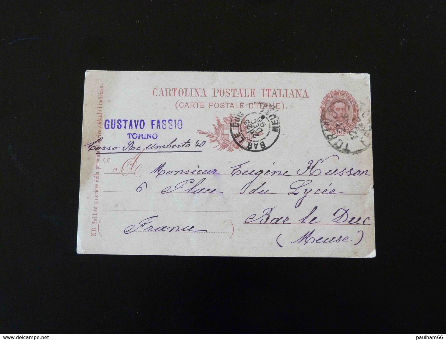 ENTIER POSTAL  -  CARTE POSTALE 10 C POUR BAR LE DUC  - 1896 - Interi Postali