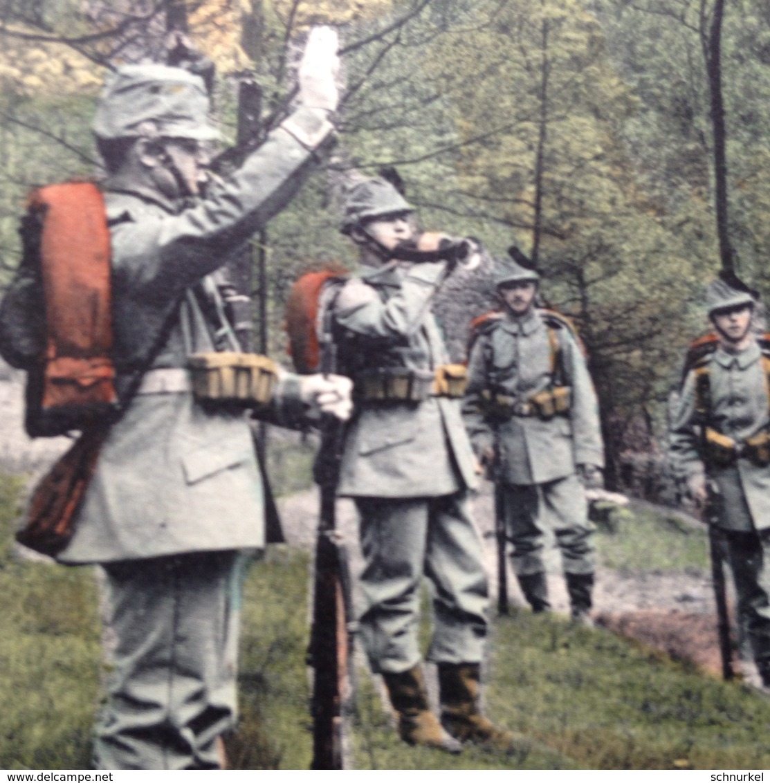 KGL. SAECHS 1. JAEGER-BATAILLON IM FEUERGEFECHT - FELDUNIFORM - 1914 - 2 - War 1914-18