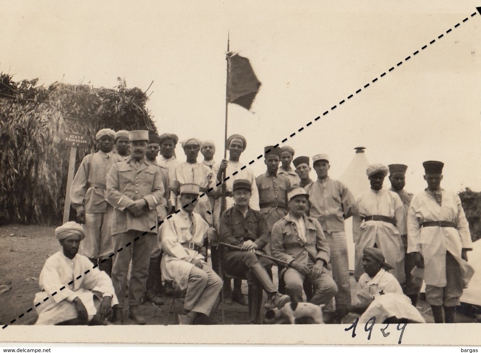 Photo Mlitaire 1929 PC Du 63èm Bataillon Afrique Maroc Officier Colonel Hürt - Guerre, Militaire