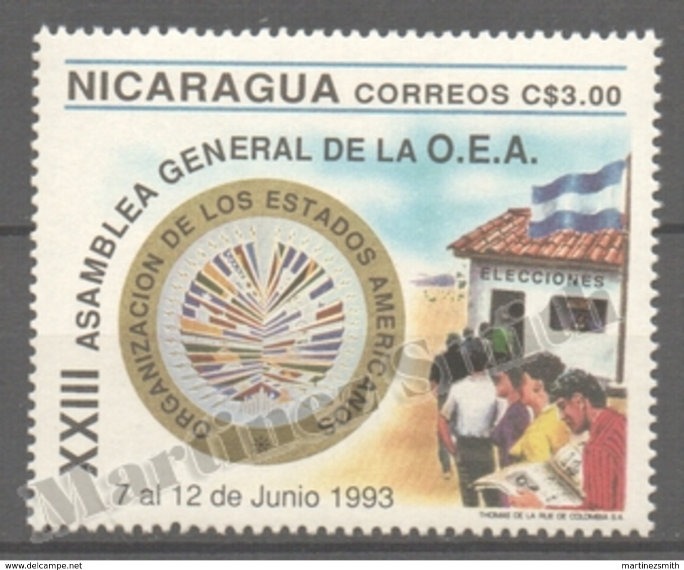 Nicaragua 1993 Yvert 1707, XXIII OEA General Assembly - MNH - Nicaragua