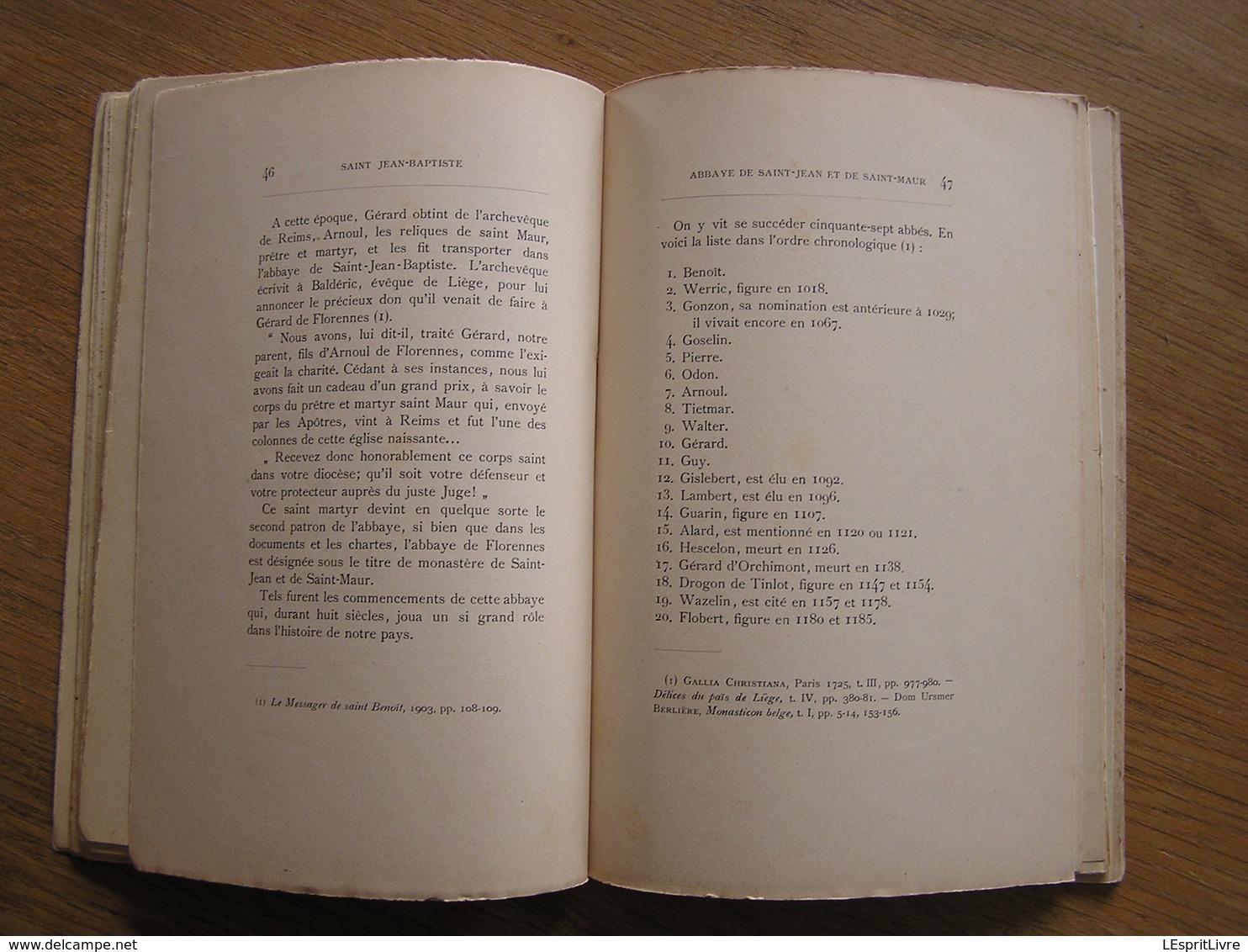 SAINT JEAN-BAPTISTE Sa Vie son Culte à Florennes Gustave Mauclet 1904 Religion Abbaye Saint-Jean Saint-Maur Pélerinage