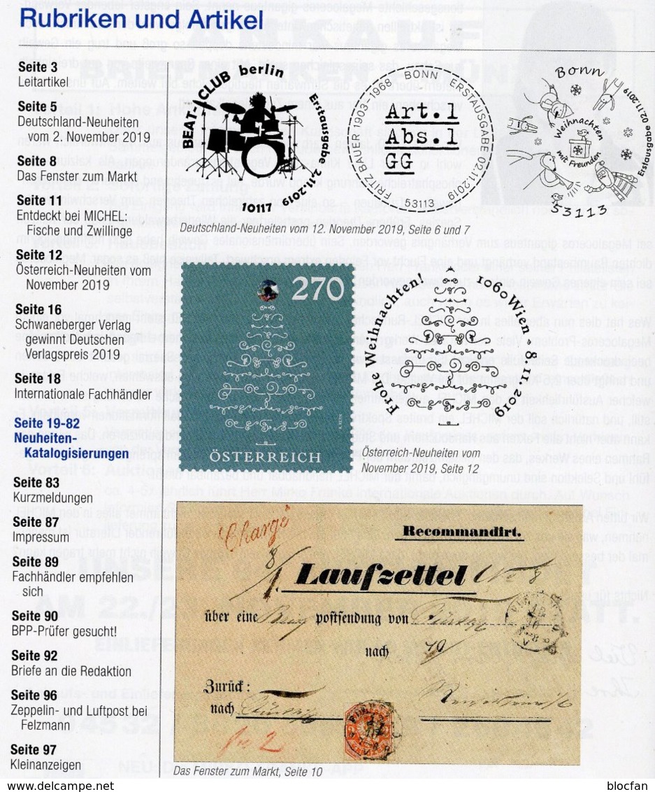 Briefmarken Rundschau MICHEL 11/2019 Neu 6€ Stamps Of The World Catalogue/magacine Of Germany ISBN978-3-95402-600-5 - Tedesco