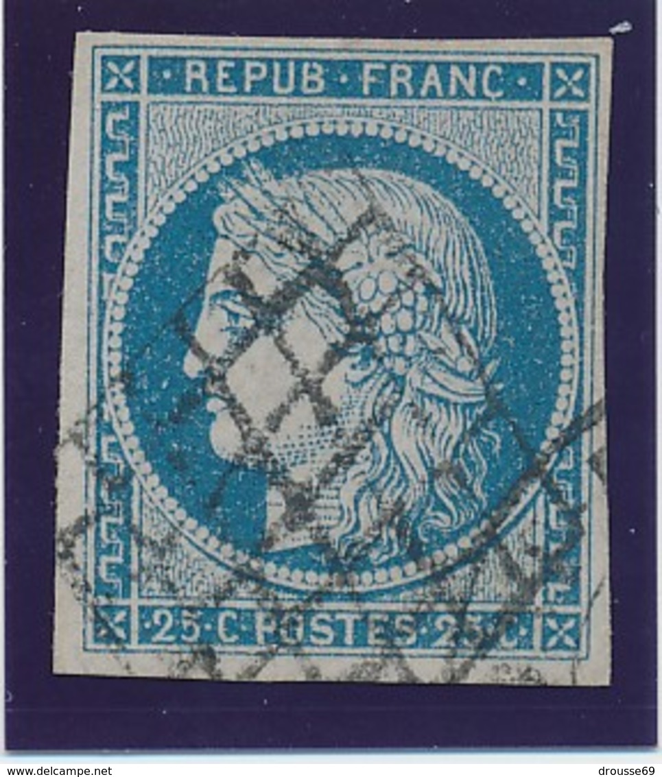 25 C Bleu Terne N° 4 TB. - 1849-1850 Ceres