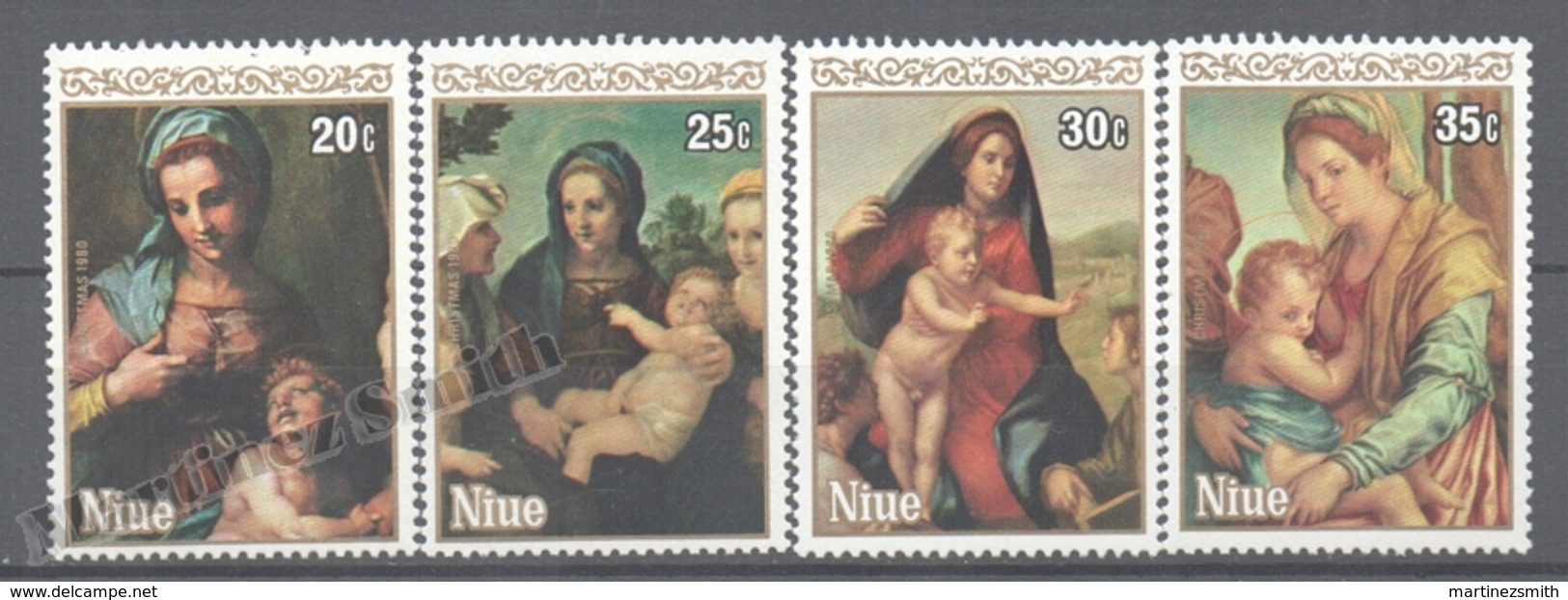 Niue 1980 Yvert 312-15, Christmas, Art, Paitings Of Andrea Del Sarto - MNH - Niue