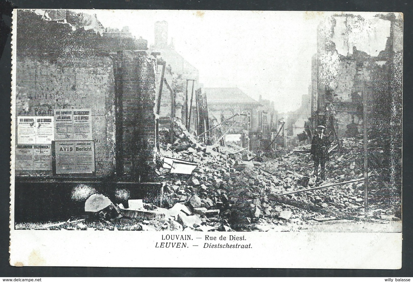 +++ CPA - LOUVAIN - LEUVEN - Rue De Diest - Ruines - Guerre - Diestschestraat // - Leuven