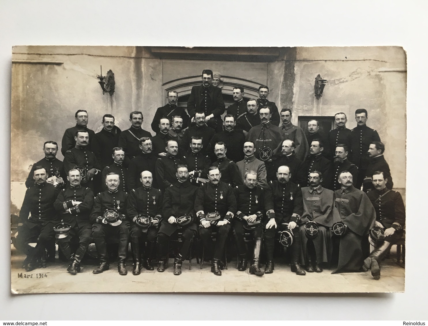 AK Photo Mars 1914 Nimes Franzosische Soldaten Officiers Medaillen Orden Miltaire Francais Uniform - Equipment