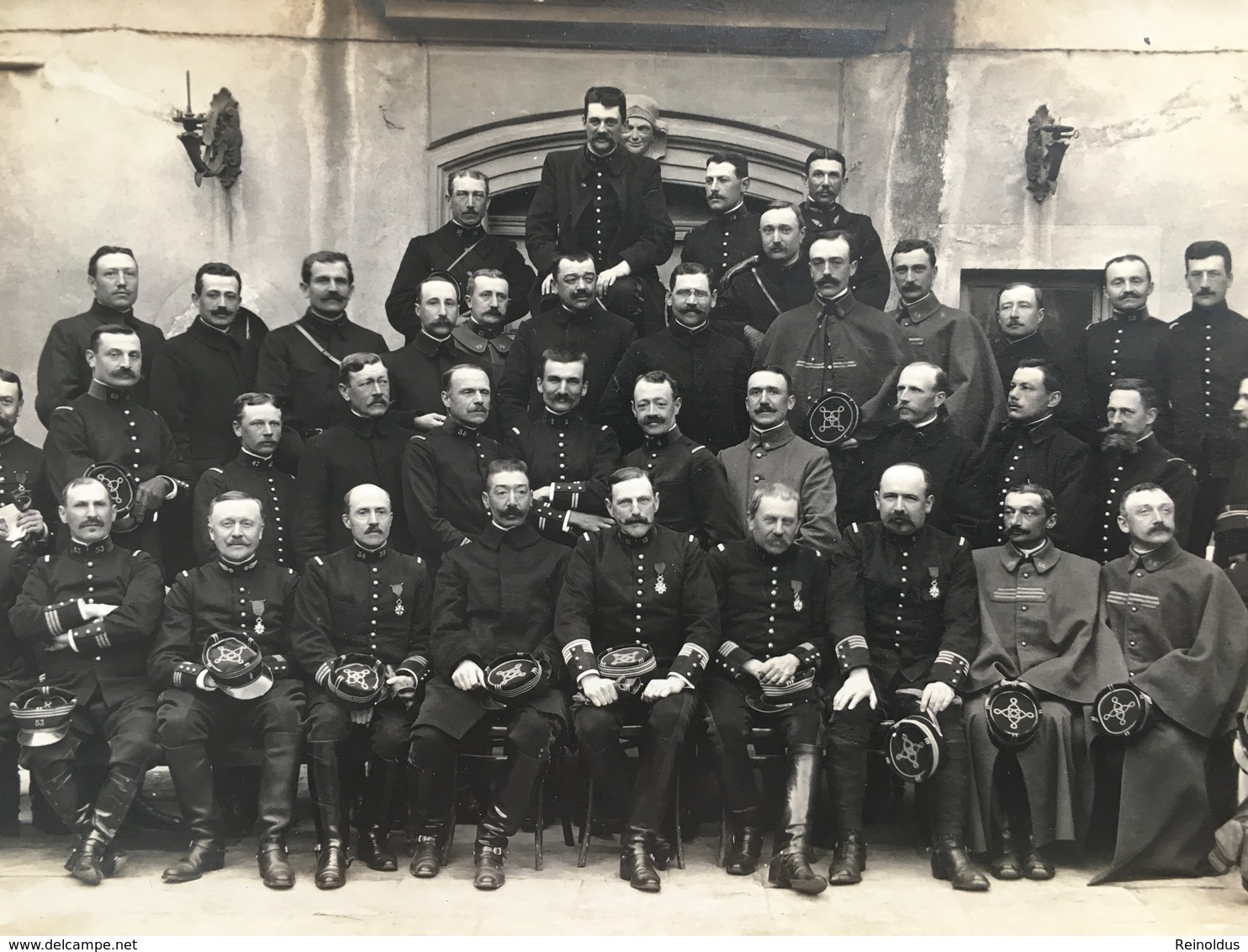 AK Photo Mars 1914 Nimes Franzosische Soldaten Officiers Medaillen Orden Miltaire Francais Uniform - Equipment