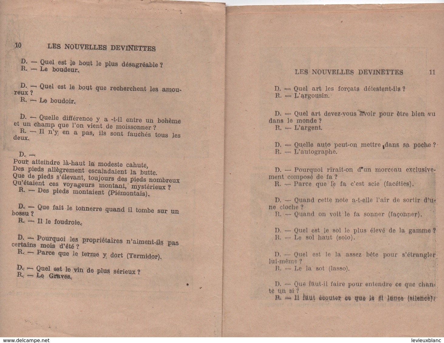 Petit Fascicule De Devinettes/ Les Nouvelles Devinettes Illustrées /Editions Modernes/ Vers 1920  JE231 - Otros & Sin Clasificación