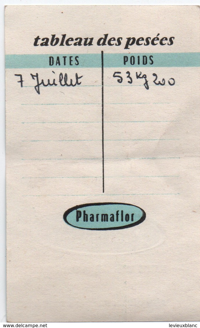 Santé -Hygiéne/Pharmacie/PHARMAFLOR/Tableau Des Pesées / Plantes Naturelles/ Vers 1960                           PARF162 - Autres & Non Classés