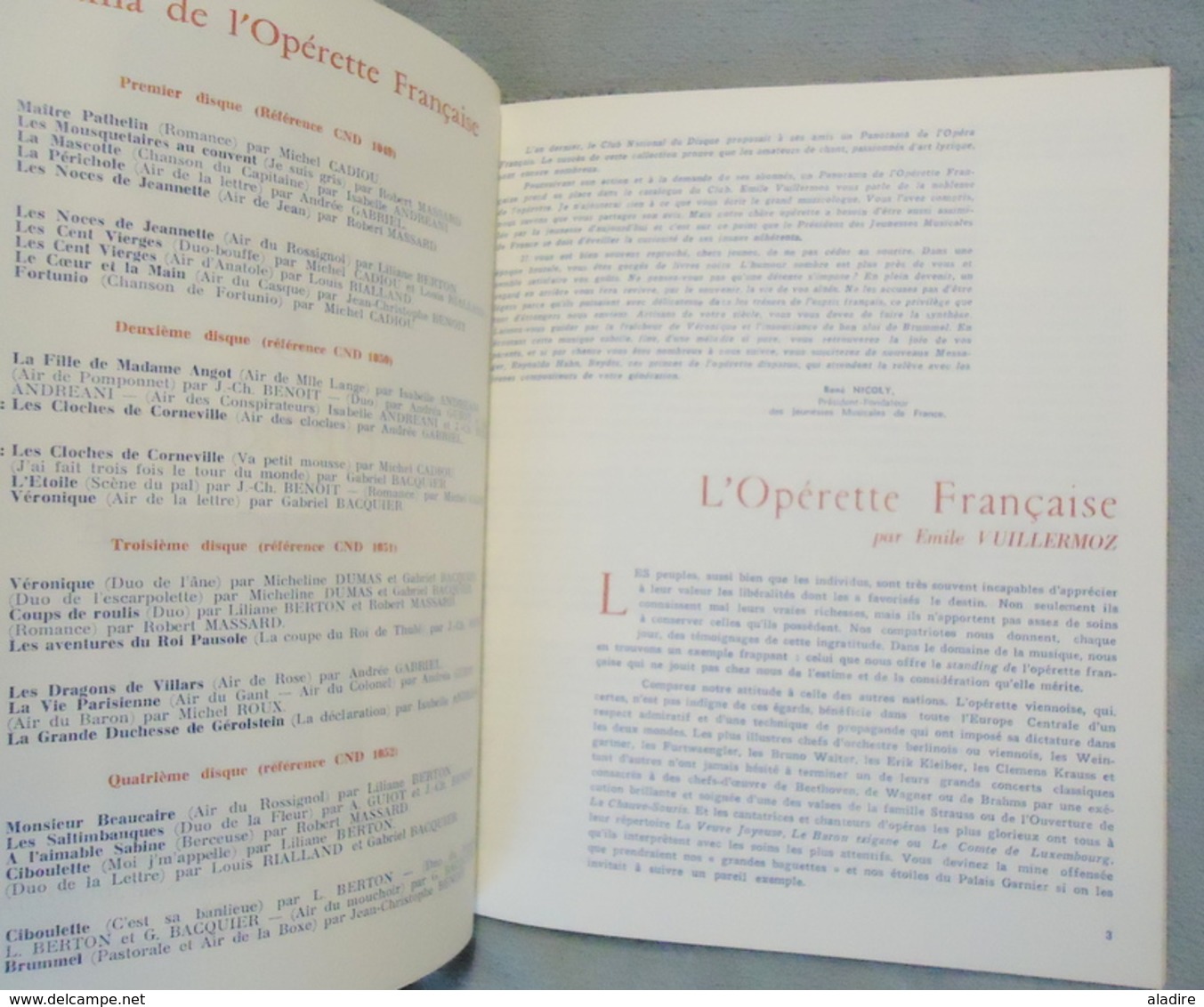 1960 - Panorama De L' OPERETTE Française - 5 Disques Vinyle Dans Coffret Velours Et Livret D'introduction 38 Pages - Opéra & Opérette