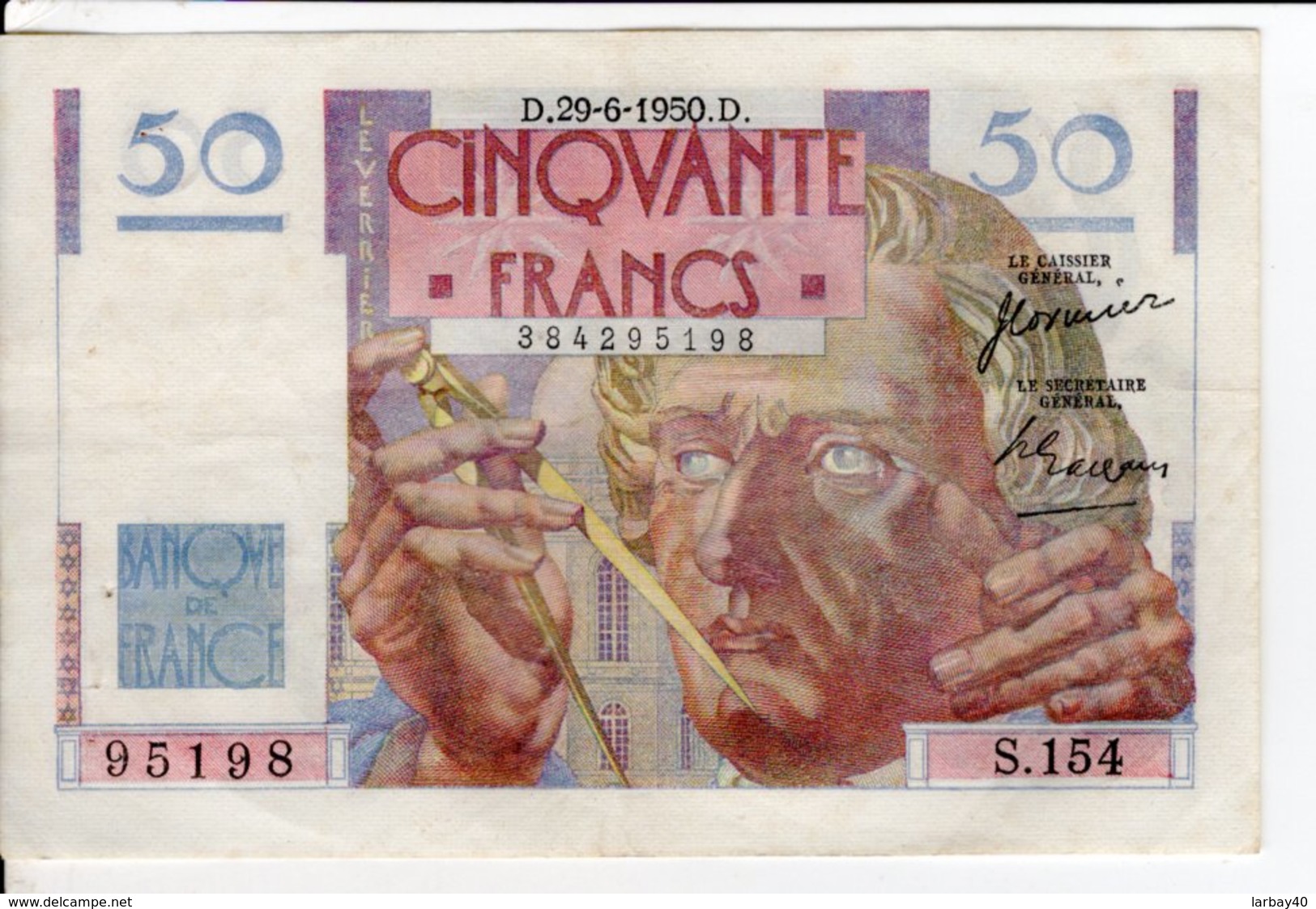Billet De 50 Francs Le Verrier 1950 29 6 D - 50 F 1946-1951 ''Le Verrier''