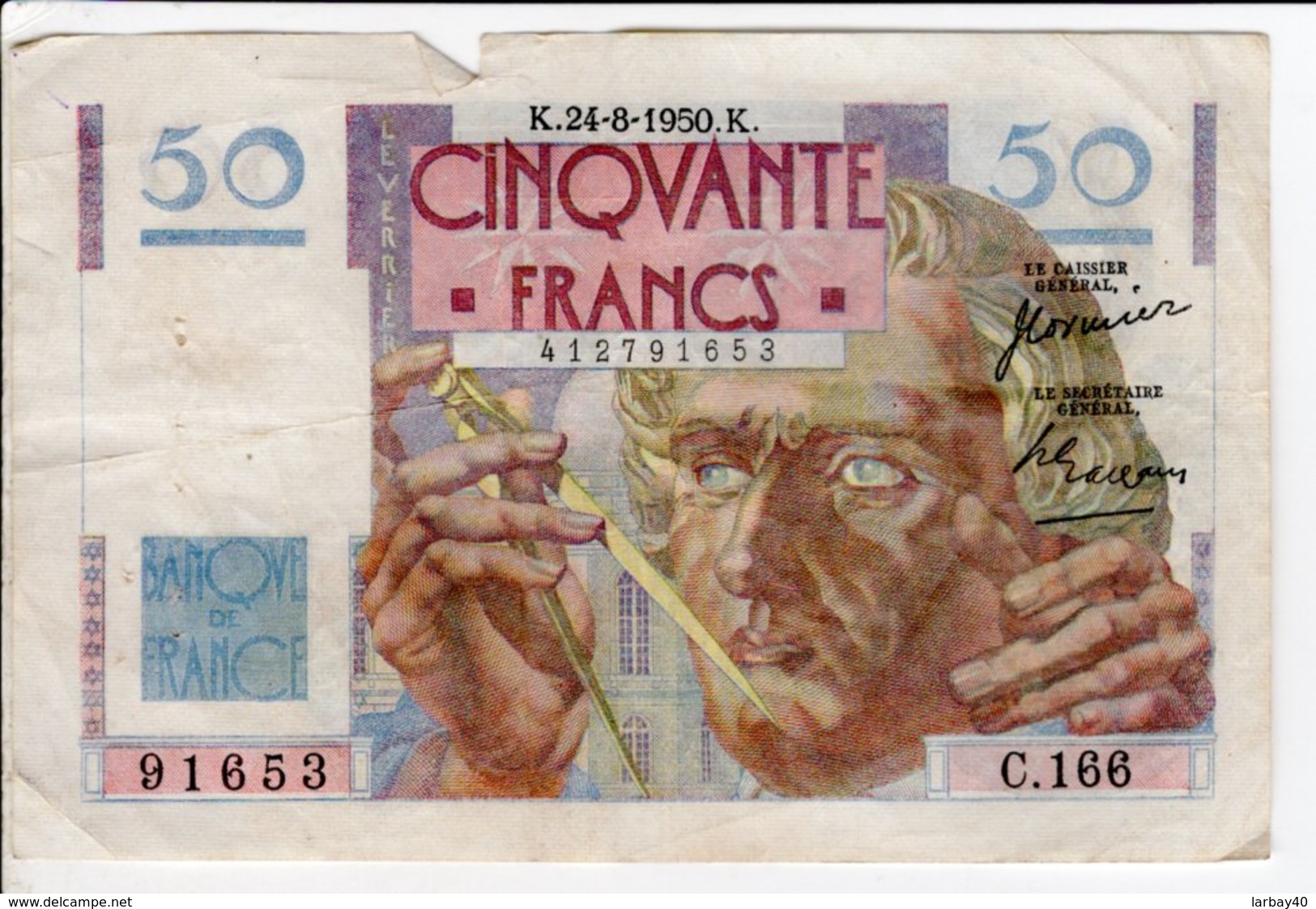 Billet De 50 Francs Le Verrier 1950 24 8 K - 50 F 1946-1951 ''Le Verrier''