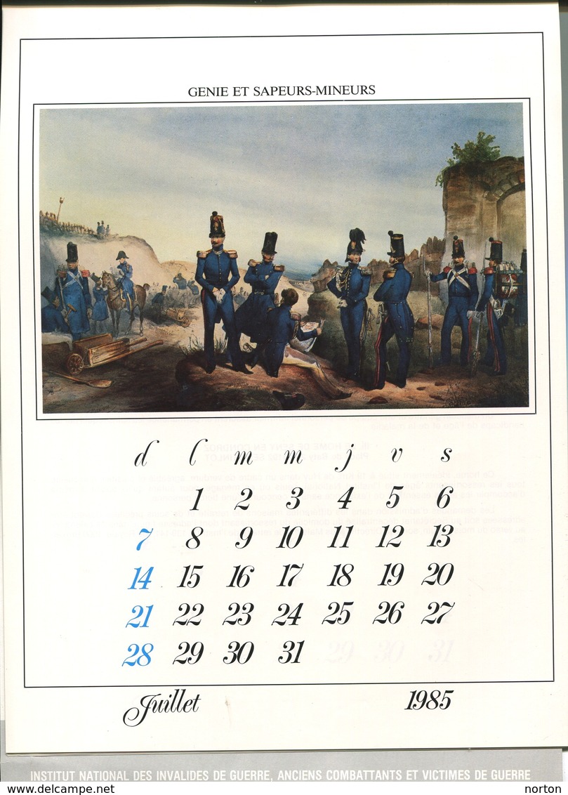 Calendrier 1985 Léopold 1er Et Armée Belge 13 Vues - Grand Format : 1981-90