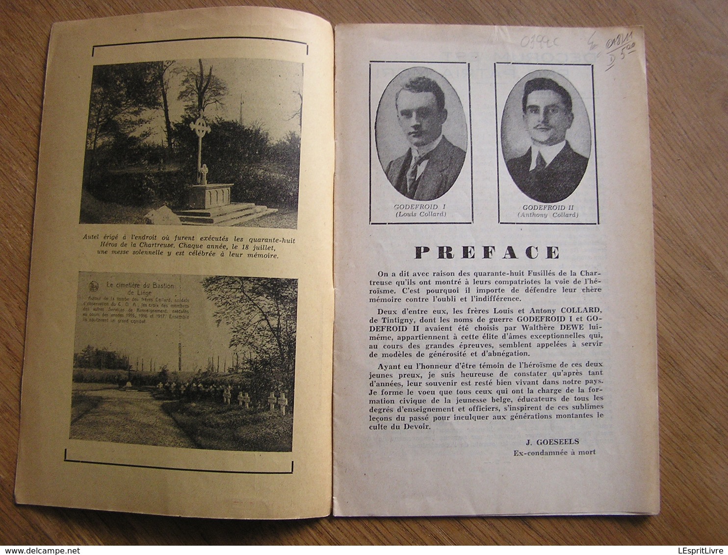 DEUX HEROS DU BASTION DE LIEGE Régionalisme Collard Tintigny  Guerre 14 18 Collection Civisme - Guerre 1914-18