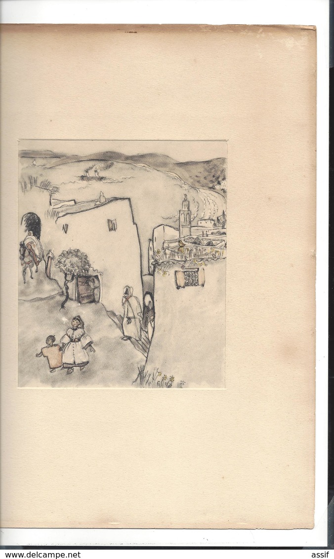 JALABERT EDON Eliane  " TANGER  " Lithographie ( Extrait Ouvrage " Itinéraire Au Maroc " 200 Ex. S.d. 1930 ) - Litografía