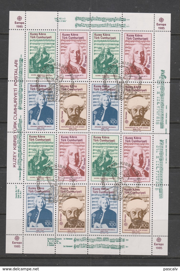 Yvert 151 / 154 Oblitéré Feuille Europa Musique Bach Haendel Scarlatti - Used Stamps