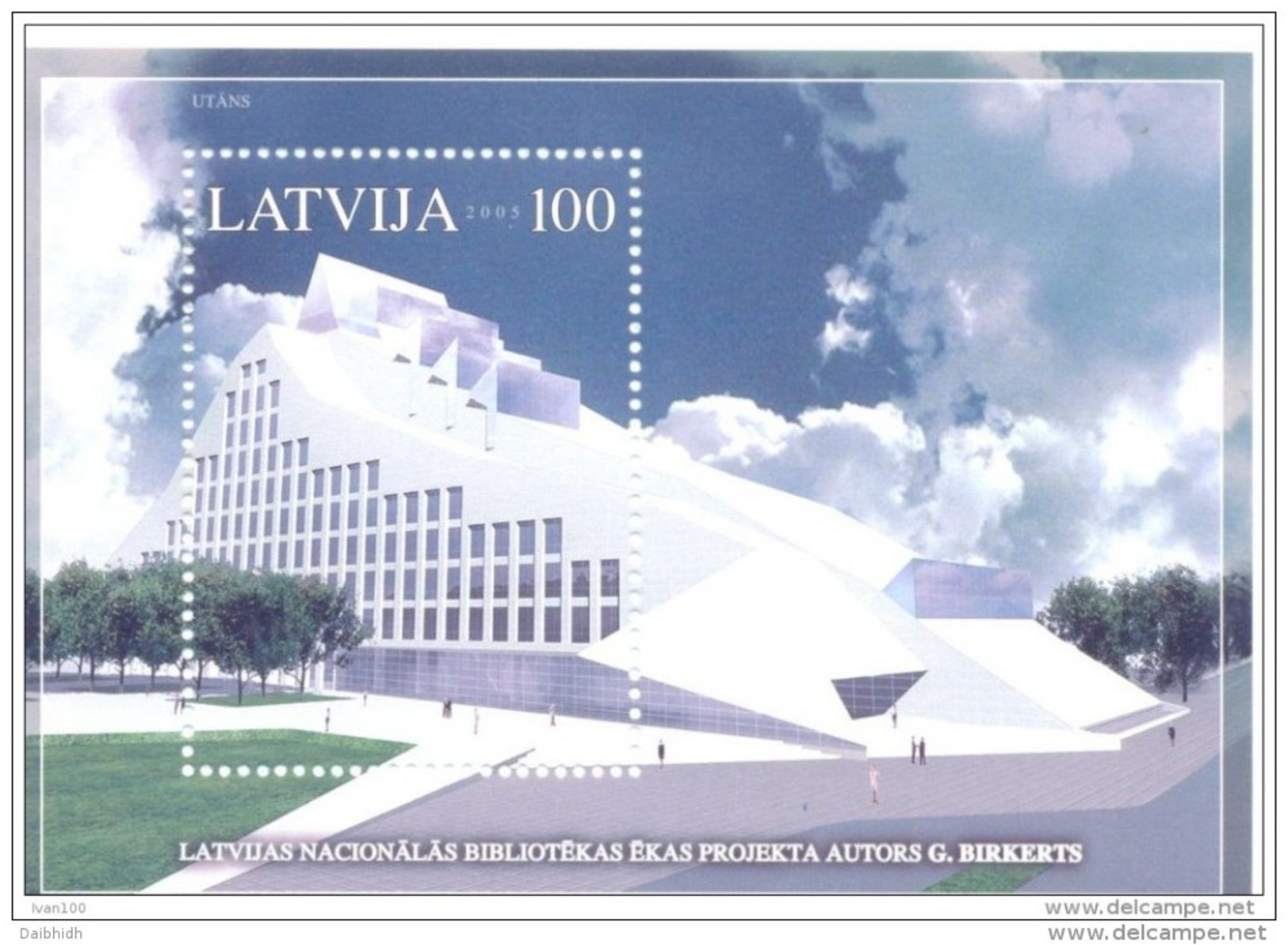 LATVIA 2005 National Library Block  MNH / **.  Michel Block 19 - Lettland