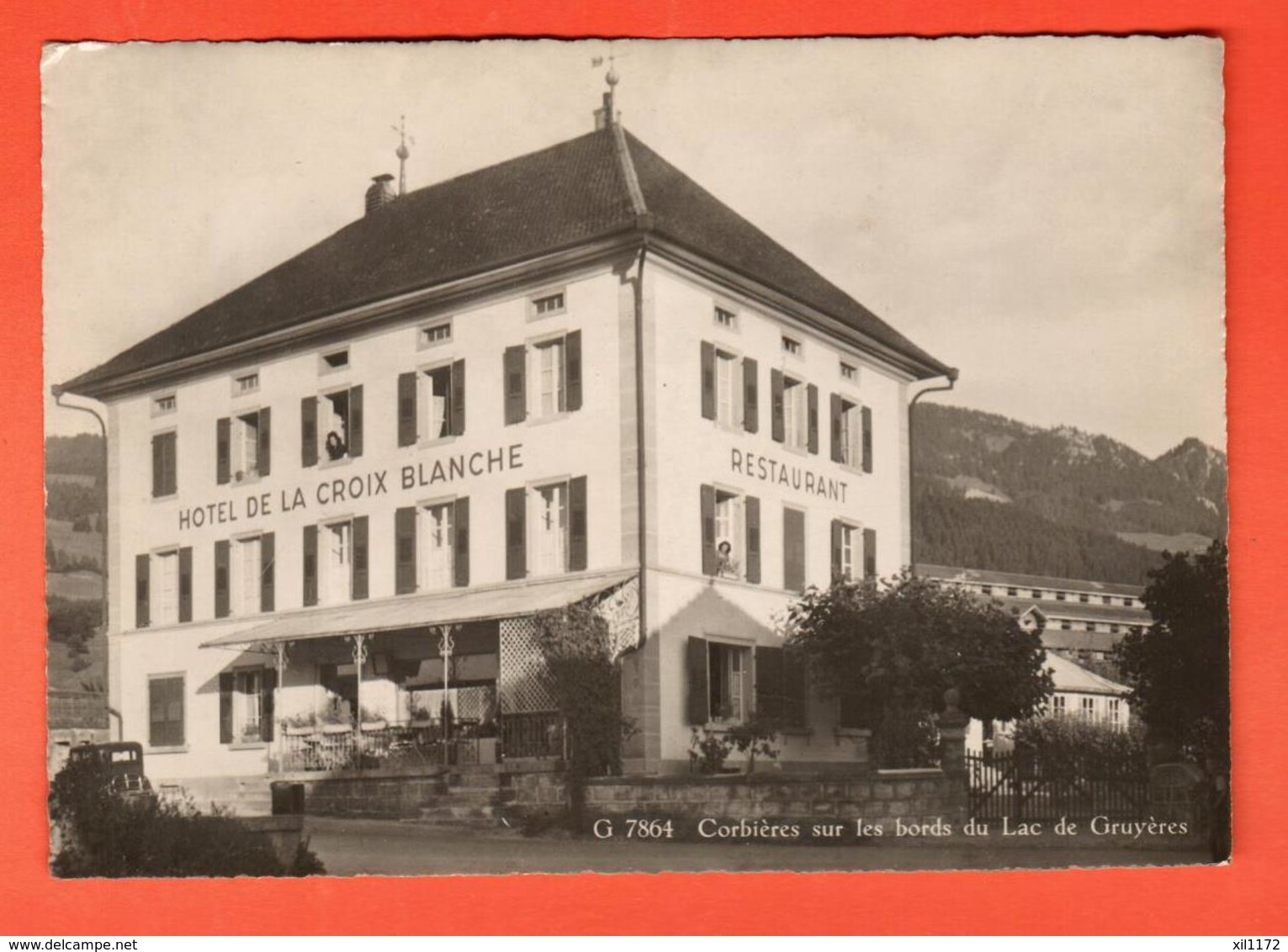 TRA-05 Corbières Lac De Gruyère Hotel De La Croix Blance ABC Grand Format, Non Circulé - Autres & Non Classés