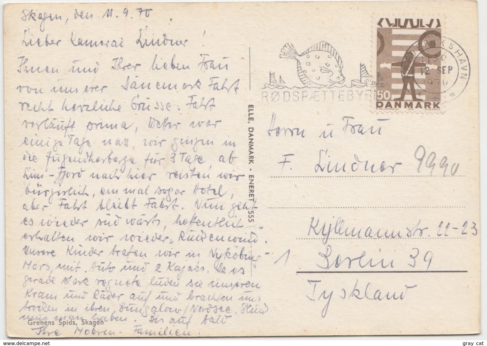 Grenens Spids, Skagen, Denmark, 1970 Used Postcard [22152] - Denmark