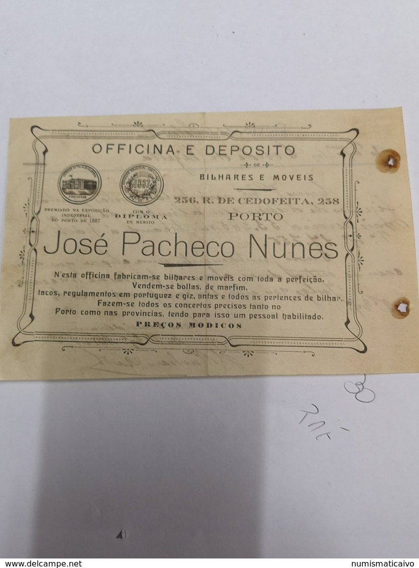 OFFICINA E DEPOSITO BILHARES E MOVEIS JOSE PACHECO NUNES R. DA CEDOFEITA PORTO 10 SET.1915 - Portugal