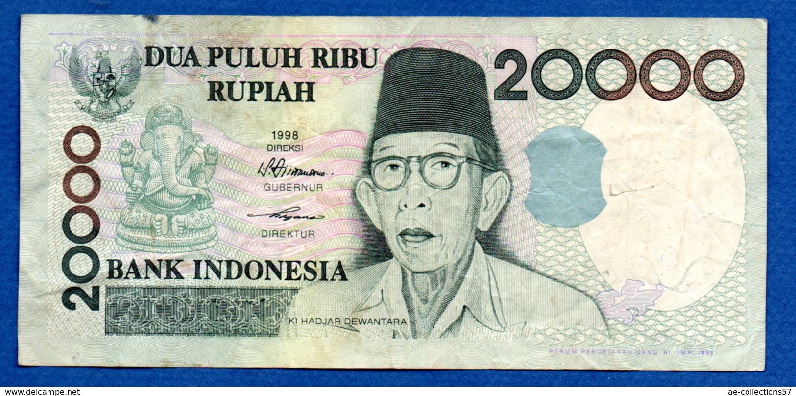 Indonésie  -  20000 Rupiah 1998  - Pick # 138    - état TTB - Indonésie