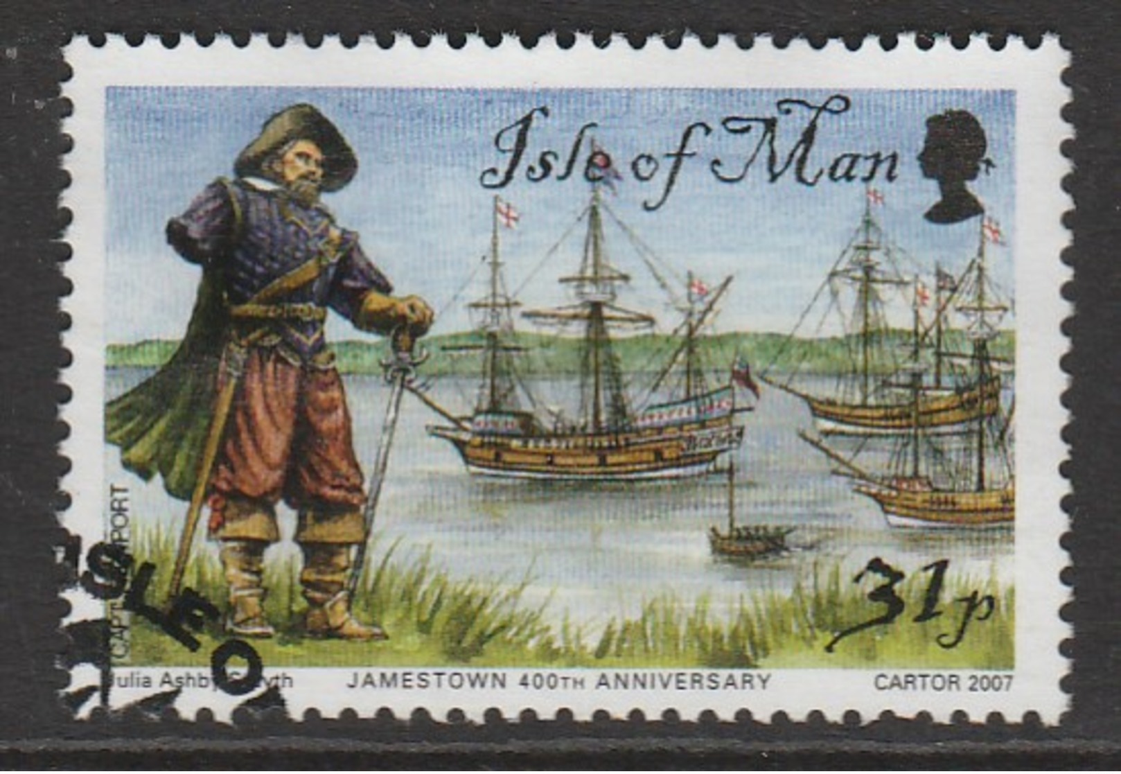 Isle Of Man 2007 The 400th Anniversary Of Jameston, Virginia 31 P Multicolored SW 1371 O Used - Isle Of Man