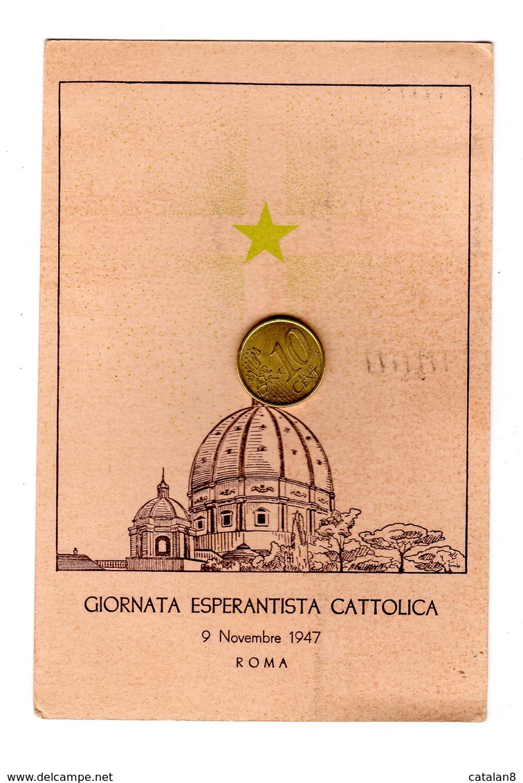 D0355 CARTOLINA ESPERANTO GIORNATA ESPERANTISTICA CATTOLICA ROMA 1947 - Esperanto
