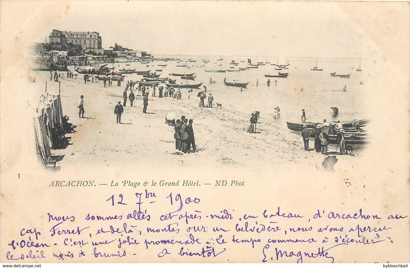 2 CPA 33 Gironde Arcachon La Plage Et Le Grand Hôtel - ND Phot. Précurseur Circulé 1900 + La Jetée Promenade - Arcachon