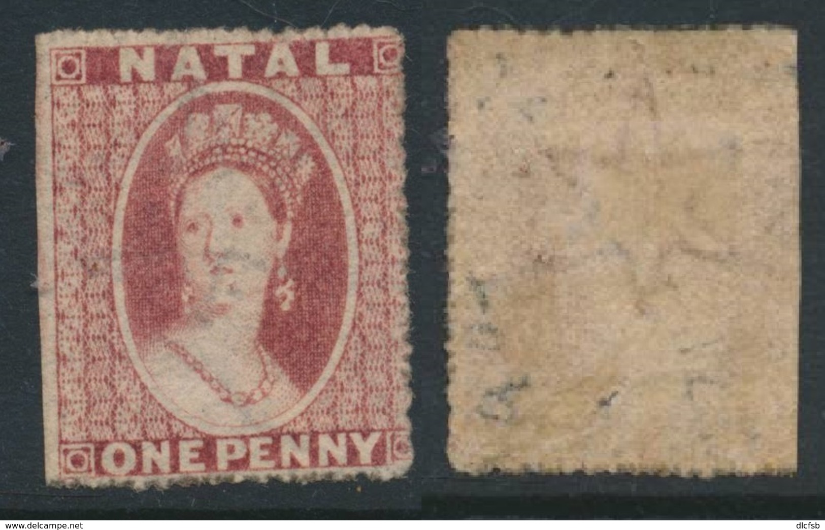 NATAL, 1862 1d (wmk Small Star, Rough P14-16) Straight Edge At Left Fine Mint, S - Natal (1857-1909)