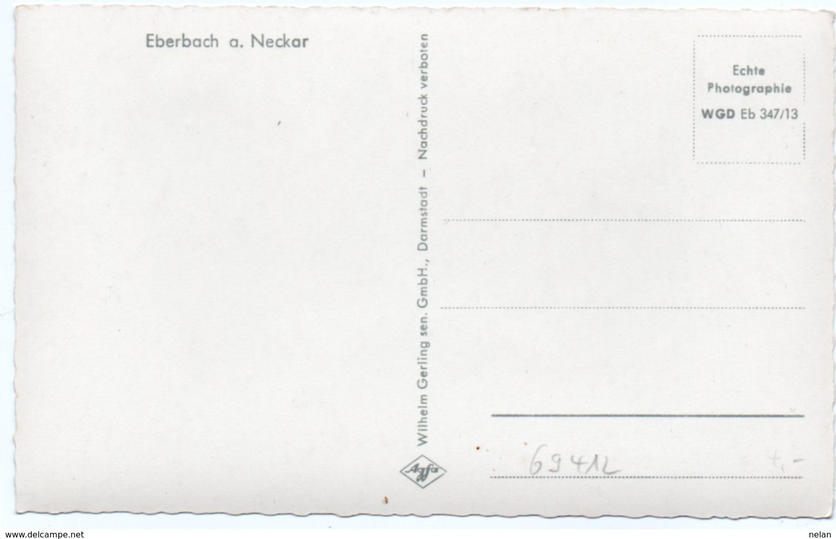 EBERBACH A NECKAR -NON VIAGGIATA 1950  CCA -REAL PHOTO - Eberbach