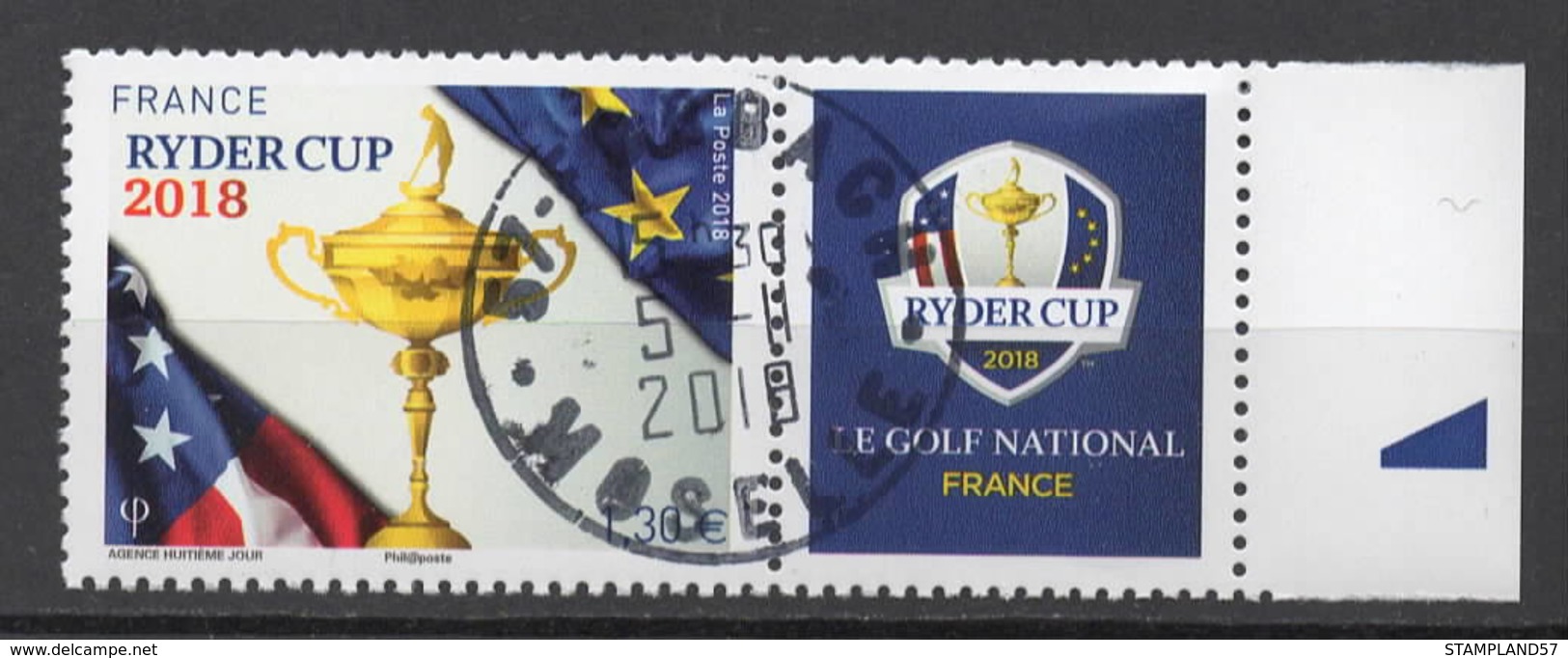 FRANCE 2018 -  Timbre - Ryder Cup Oblitéré Cachet Rond - Oblitérés