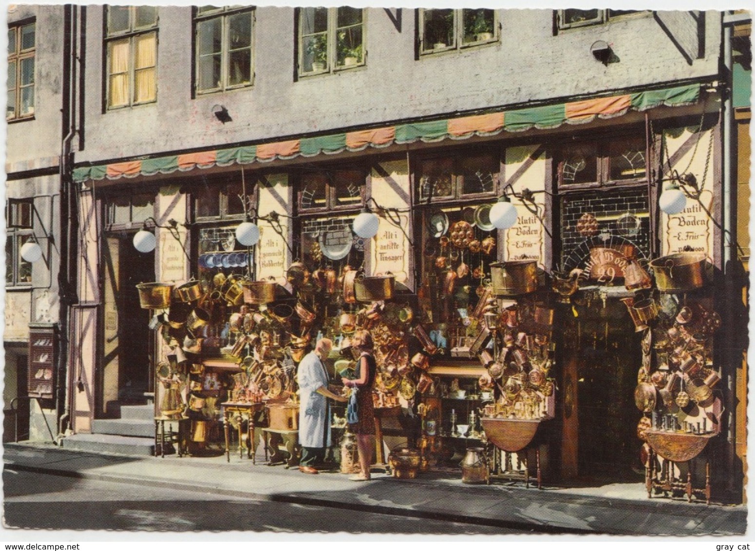 KOBENHAVN, COPENHAGEN, Denmark, Fiolstraede, Antikforretning, Antique Shop, 1967 Used Postcard [22163] - Dinamarca